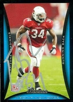 Sports Memorabilia Tim Hightower Autographed Football Card (Arizona Cardinals) 2008 Bowman No.159 Rookie