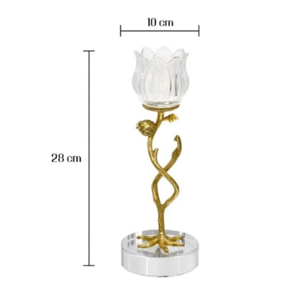 YUHUAWF Candle Holderss Light Luxury Crystal Glass Candlestick Living Room Restaurant Table Creative Decorative Ornaments Candle Holder Decorative Candlestick