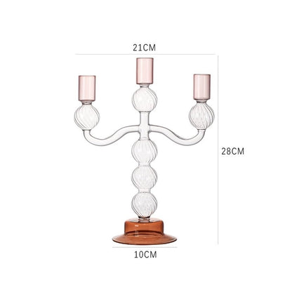 Candlestick Holders European Style Three-Head Glass Candlestick Home Decoration Ornaments Wedding Table Candle Holder Candle Holders