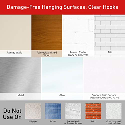 Command Clear Variety Pack, Including 8 Pairs of Picture Hangers, 4 Clear Wire Hooks and 11 Wall Hooks for Hanging Home Decor, Damage-Free Hanging Up to 19 Items with Command Strips