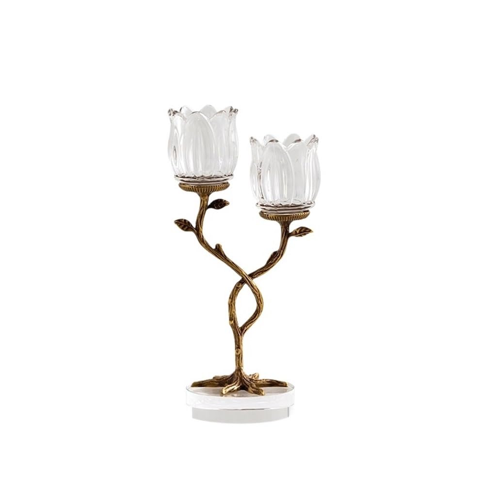 Candlestick Holders Creative Home Brass Crystal Glass Candle Holder Foyer Decoration Aromatherapy Candle Stand Candle Holders