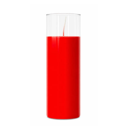 chaoxinge 2.24x7 inch Red Devotional Candles in Glass Jar - 1 Piece - 120 Hours – Prayer Candle - Tall Pillar Candles for Religious, Memorials, Party Decor