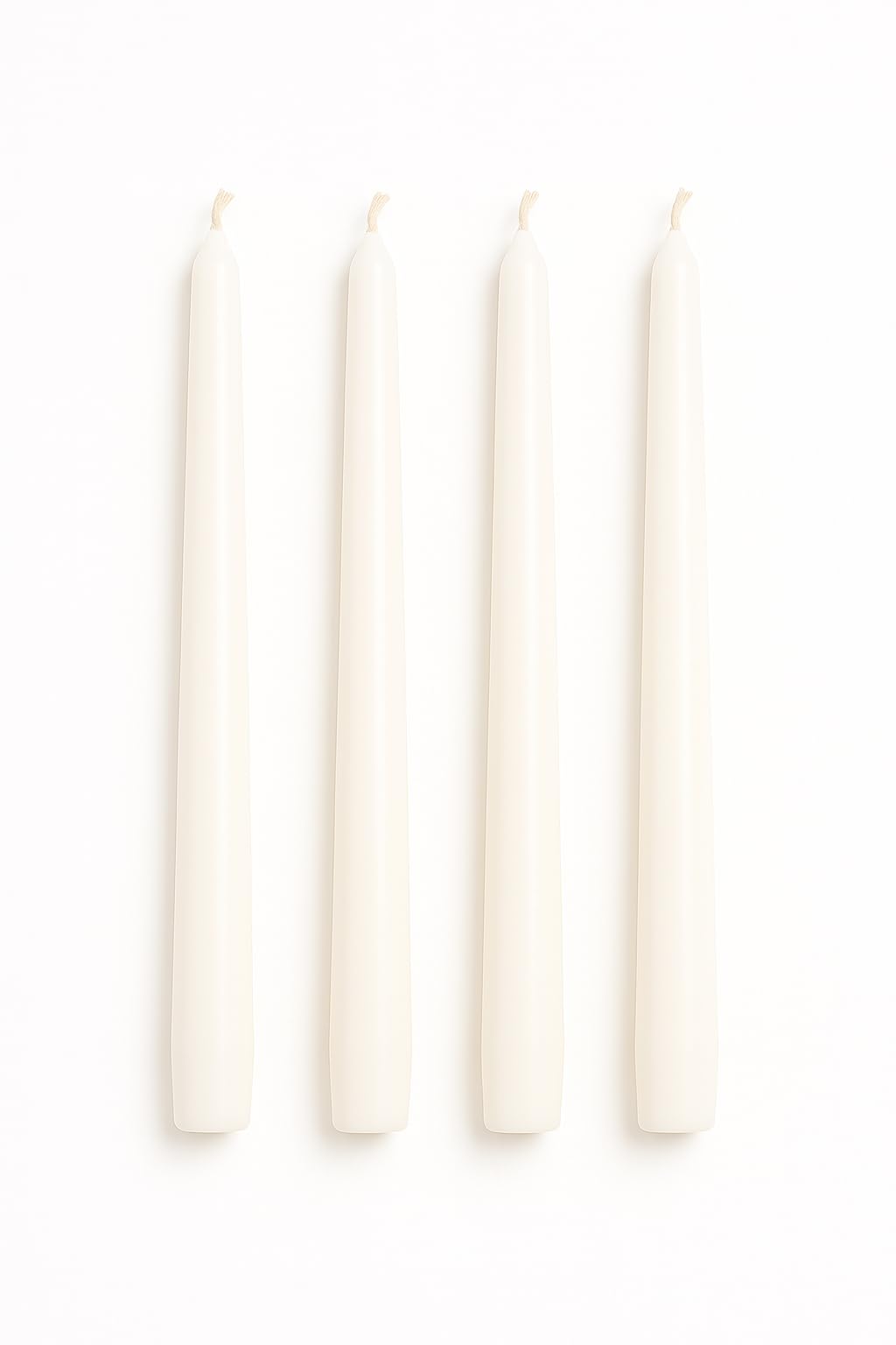 Dinil White Taper Candles - 110 Inch Unscented Dripless Smokeless Candlesticks Set of 4 | Perfect for Fall, Halloween, Thanksgiving, Dinner, Wedding and Party Decoration