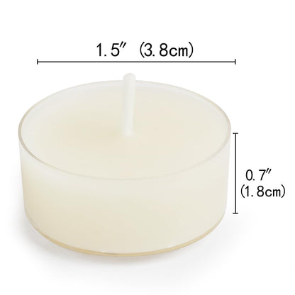 DEYBBY Natural Beeswax Tea Lights Candles, 20 Pack Handmade Beeswax Candles, Clear Cup, Great for Home Decoration, Spa, Wedding（Cream White）