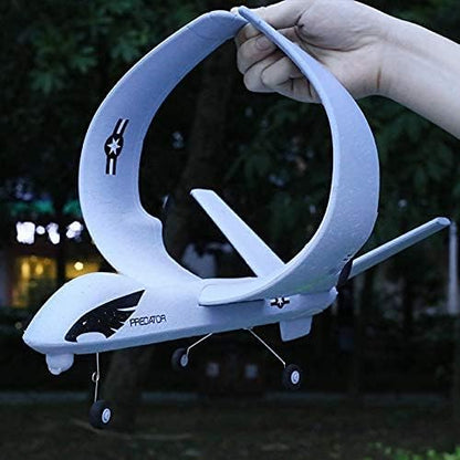 RC Plane Remote Control Airplane - 2.4Ghz 2 Channels DIY RC Predator Aircraft with 3-Axis Gyro for Beginner RC Plane with 2 Batteries Wingspan 660mm
