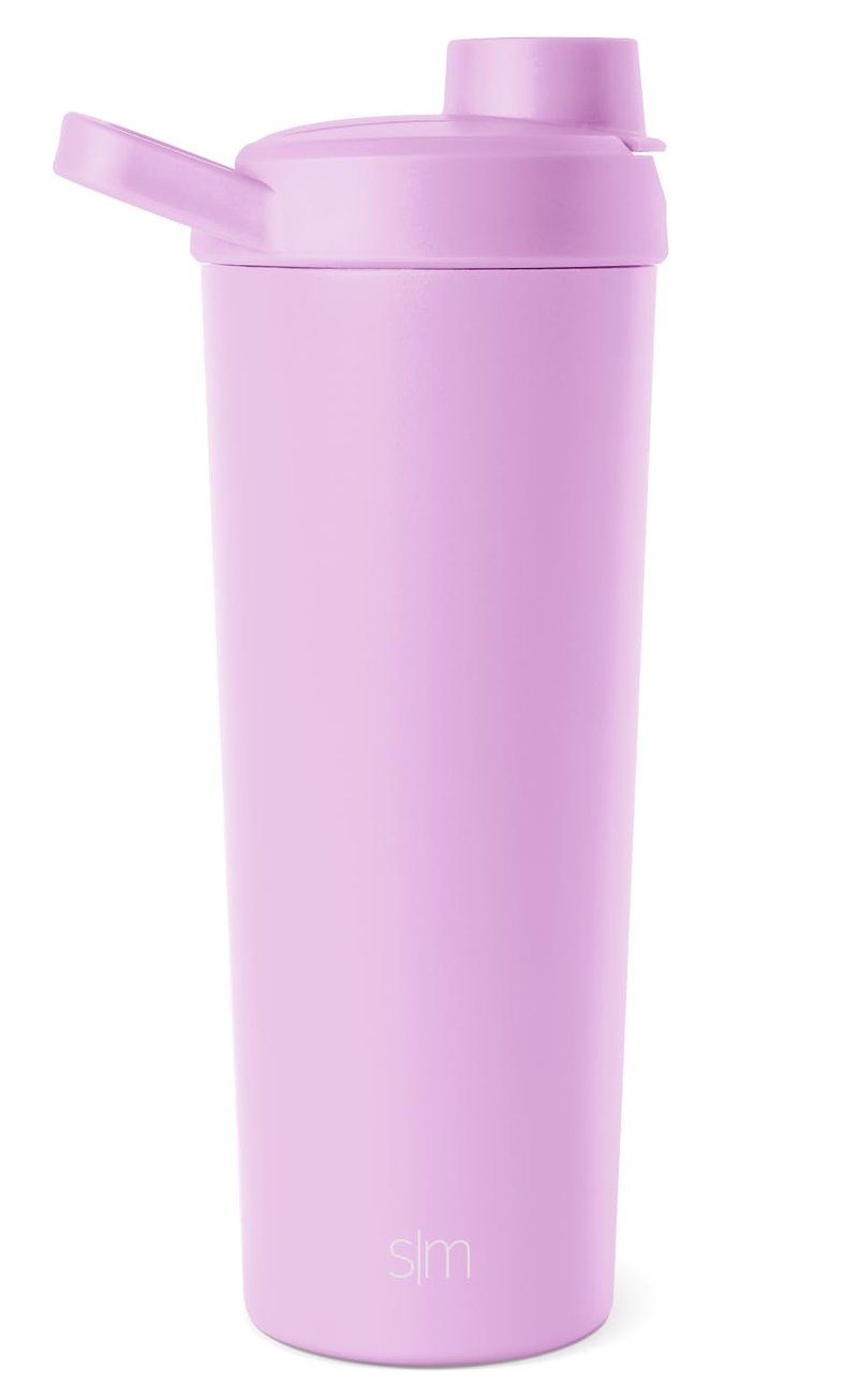 Simple Modern Stainless Steel Shaker Bottle with Ball 24oz | Metal Insulated Cup for Protein Mixes, Shakes and Pre Workout | Rally Collection | Electric Lavender
