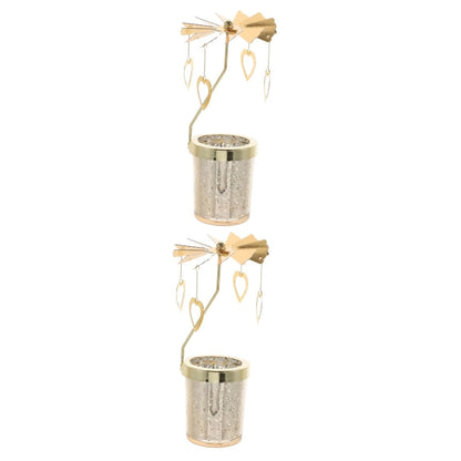 Ciieeo 2pcs Rotating Candle Holder Creative Metal Scented Candle Stand for Dining Table Decor Elegant Design for Candlelight Dinners Easy Assembly and Use