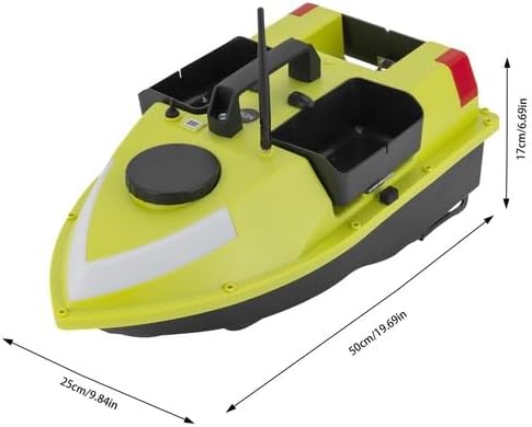 Fishing Bait Boat with LED Lights 5200mAh Battery &amp Carry Bag 2 Batteries Included RC Fishing Boat for Lake Fishing Fish Feeding &amp Night Fishing Green