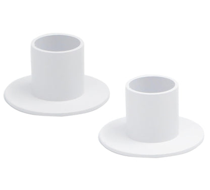 2 Pcs Gold Iron Candle Holder for Taper Candles, Wedding, Dinning, Party Decoration (White)