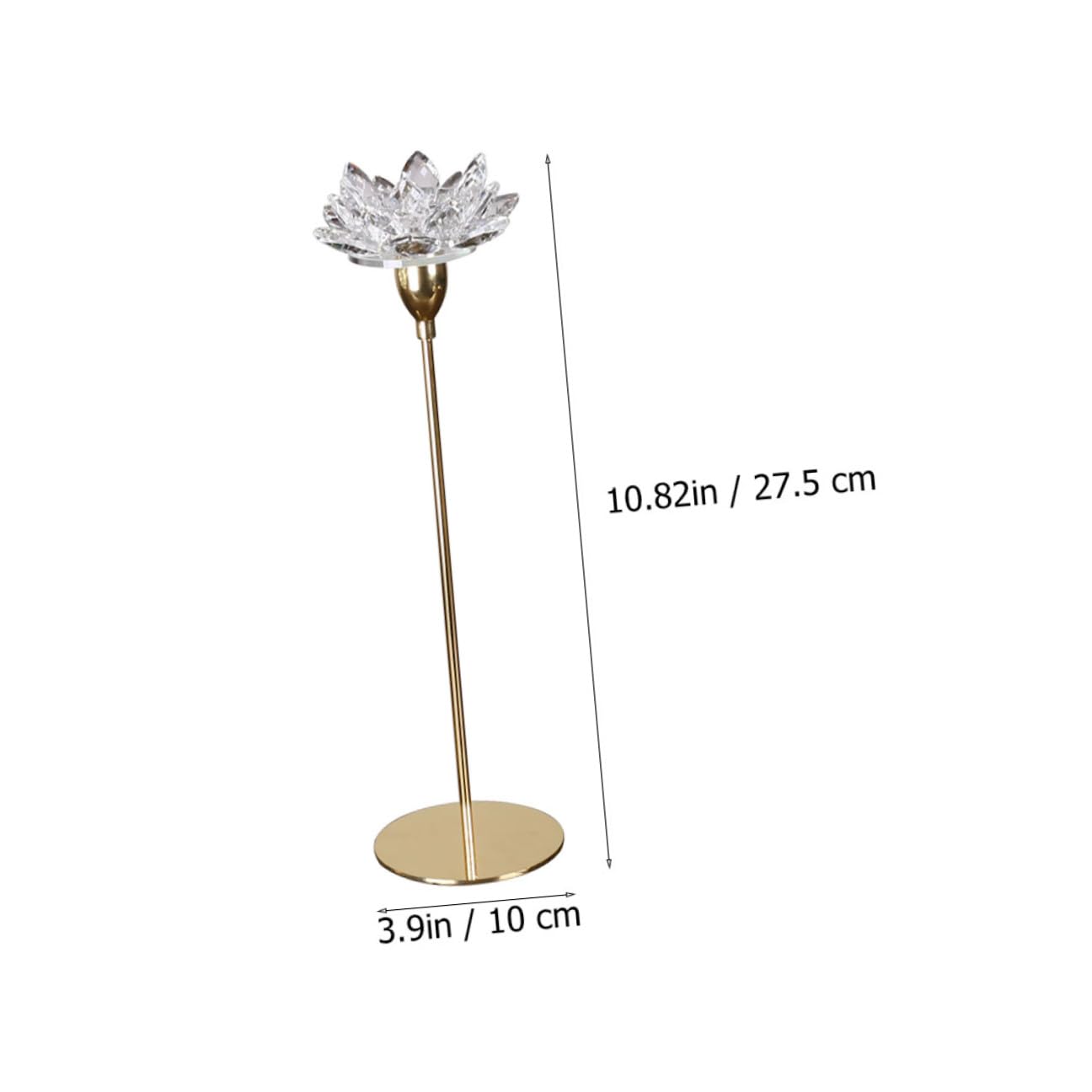 Ipetboom Crystal Lotus Candleholder Small Metal Candle Stand Romantic Dining Room Candlestick Decor for Candlelight Dinner