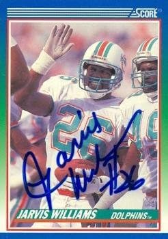 Jarvis Williams Autographed Football Card (Miami Dolphins) 1990 Score No.378