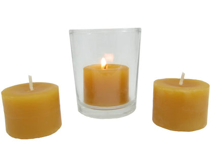 Beeswax Candle Works, 8-Hour TeaLight Refills (Pack of 24) 100% USA Beeswax, NO Cups