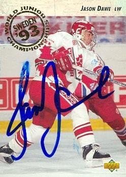 Sports Memorabilia Autograph Warehouse 67518 Jason Dawe Autographed Hockey Card Team Canada 1993 Upper Deck No. 254