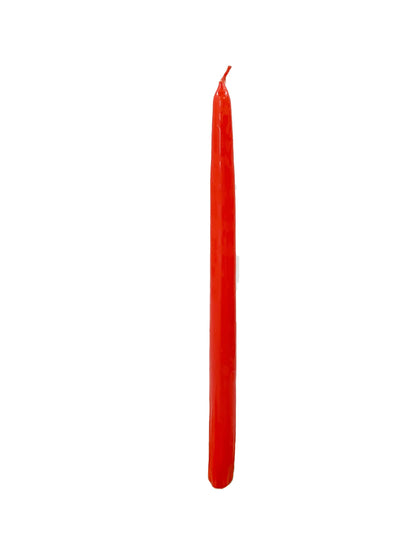 D'light Online Bittersweet Red Orange Elegant 12" Taper Premium Quality Candles, Unscented, Hand-Dipped Tapered Candles, Dripless and Smokeless - Set of 12 Individually Wrapped (12 Inch, Bittersweet)