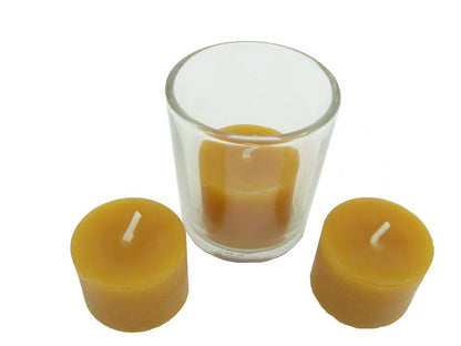 Beeswax Candle Works, 8-Hour TeaLight Refills (Pack of 24) 100% USA Beeswax, NO Cups