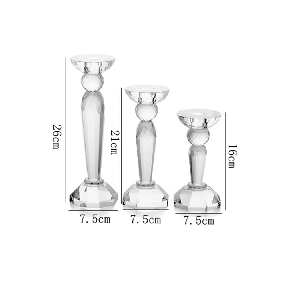 Candlestick Holders Creative Crystal Candlestick Elegant Candle Holder Centerpiece for Wedding, Church, Halloween, Dining, Home Decor Candle Holders(Small)