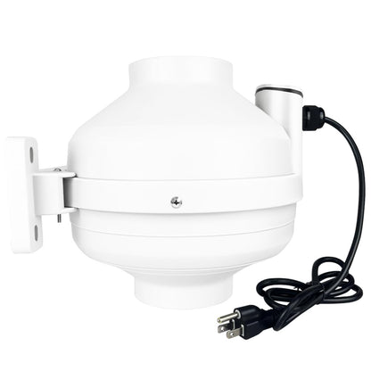 Dcfairfan 4 Inch Radon Fan, Quiet 2 Speed 260/188CFM Radon Mitigation System Inline Duct Fan IP67 Waterproof, High Airflow Exhaust Fan for Indoor Outdoor Air Ventilation