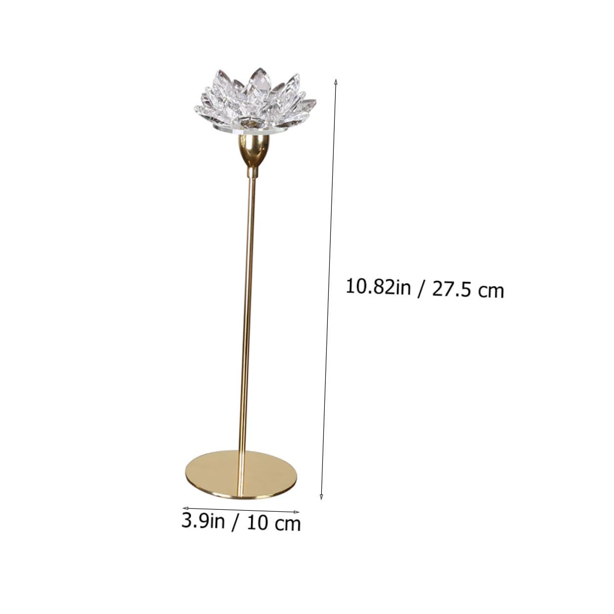 FOMIYES Metal Candlestick Holder Crystal Lotus Candleholder Small Size Simple Decorative Candle Stand Wedding Candlelight Dinner Ornament