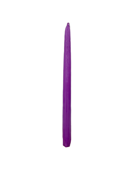 D'light Online Elegant 12" Unscented Lavender Taper Candles, Premium Quality Hand-Dipped Tapered Candles, Dripless and Smokeless - Set of 12 Individually Wrapped (12 Inch, Lavender)