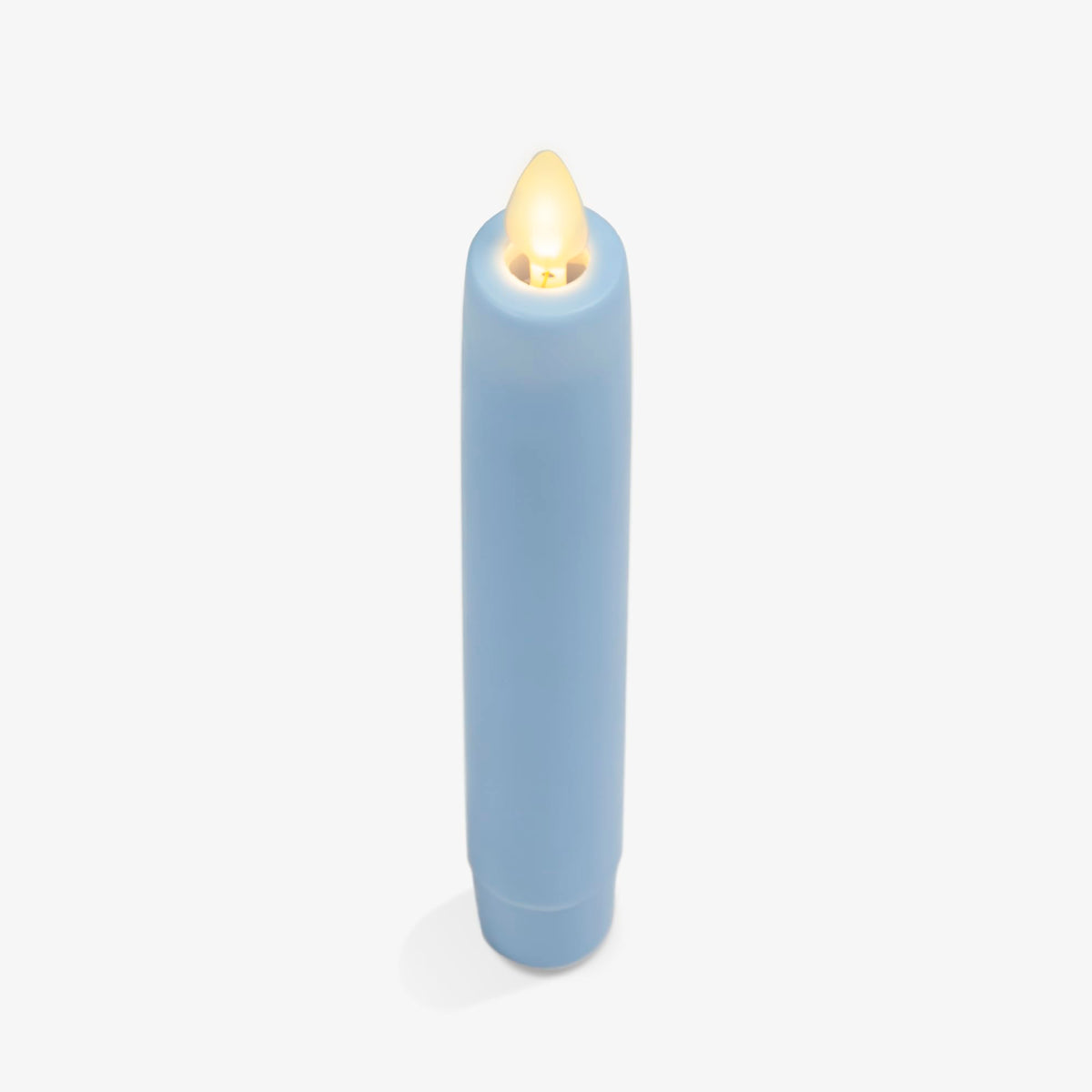 Luminara Set of 2 Flameless Candle Tapers (0.87" x 6.7") Flat Top Real Wax Unscented (Airy Blue)