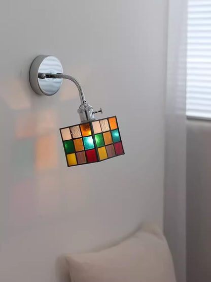 BGNSFGFNFG Modern with Switch Flexible Hose Wall Sconce Colored Glass Wall Lamp Adjustable Wall Mount Light for Living Room Bedroom Bedside Wall Light Fixture Chrome
