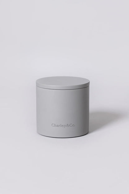 Charley&Co. Neutral Minimalistic Cement Candle Holders - Designed to fit a Standard 14.5oz 3-Wick Candle or Smaller (1, Grey)