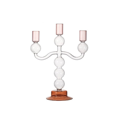 YUHUAWF Candle Holderss European Style Three-Head Glass Candlestick Home Decoration Ornaments Wedding Table Candle Holder Decorative Candlestick