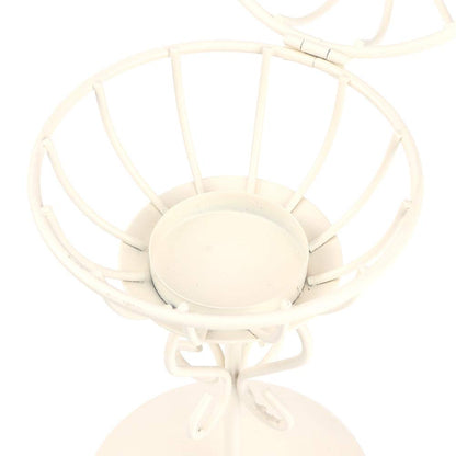 Vistreck Hollow Out Bird Cage Iron Candle Holder - Unique Candlestick Decor for Home & Café (White)