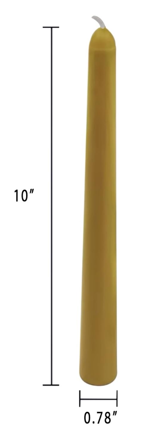 Set of Four 10"... 100% Beeswax Taper Candles