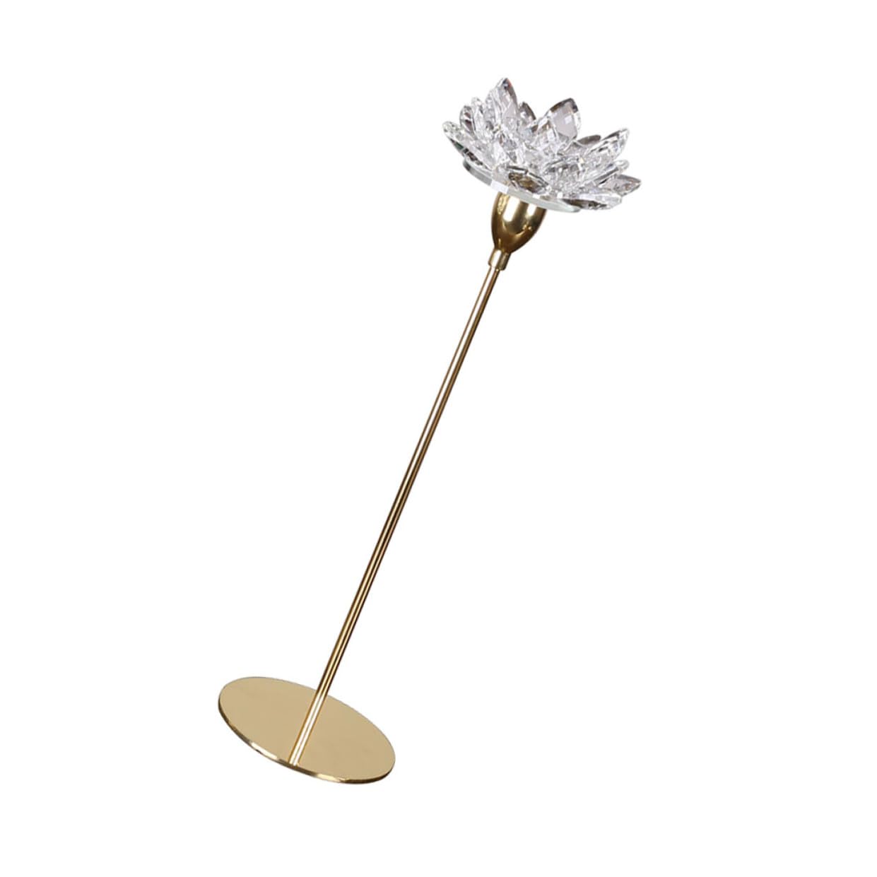 Abaodam Simple Metal Candle Stand Crystal Lotus Candle Holder Small Gold Decorative Candlestick for Dining Room Romantic Home Décor
