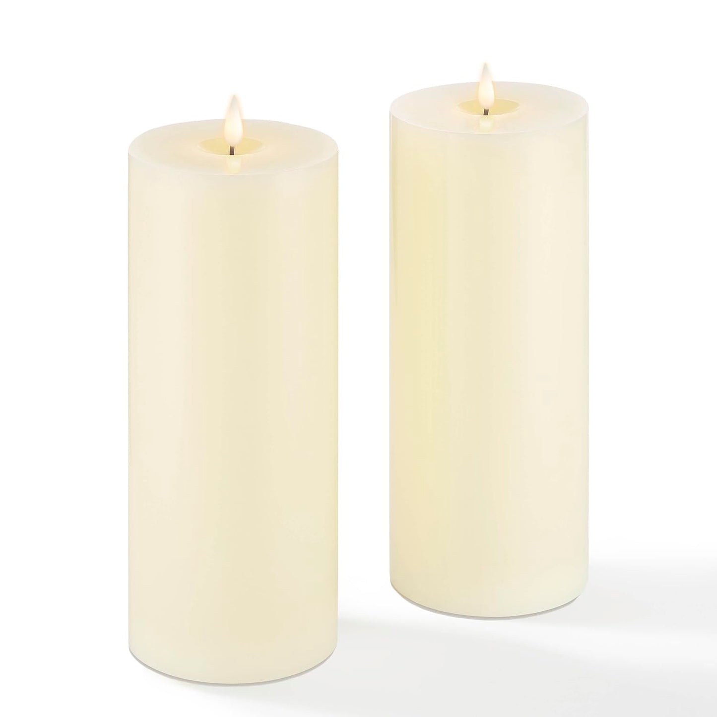 LampLust Flickering Flameless Candles with Remote & Batteries, 4x10 Pillar Candles Set of 2, Real Ivory Wax, Candles Battery Operated, Wedding Centerpieces for Tables, Thanksgiving Decorations