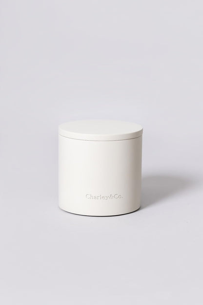 Charley&Co. Neutral Minimalistic Cement Candle Holders - Designed to fit a Standard 14.5oz 3-Wick Candle or Smaller (1, Light Grey)