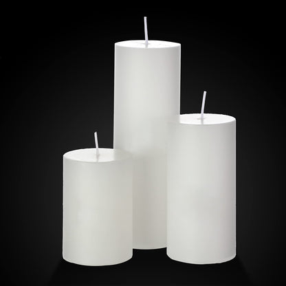 Shihanee 36 Pcs Pillar Candles and Glass Cylinder Vases Tall Cylinder Holders for Pillar Candles Wedding Centerpieces, Total 18 Sets(2.6'' X 4.7'', 5.9'', 7.9'',Clear,White)