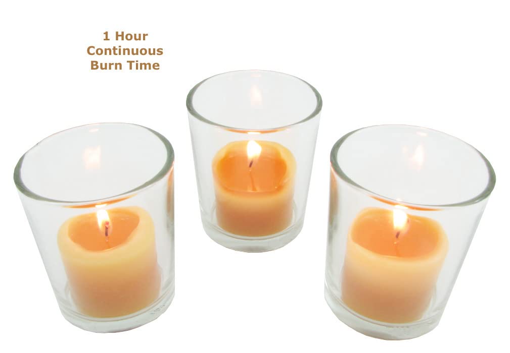 Beeswax Candle Works, 8-Hour TeaLight Refills (Pack of 24) 100% USA Beeswax, NO Cups