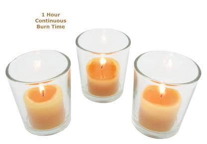 Beeswax Candle Works, 8-Hour TeaLight Refills (Pack of 24) 100% USA Beeswax, NO Cups