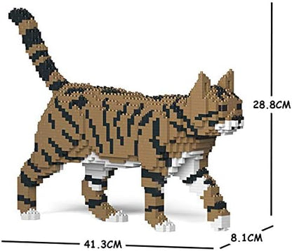 JEKCA Cat 03S-M04 | Tabby Cat Plastic Building Blocks | Age 14+