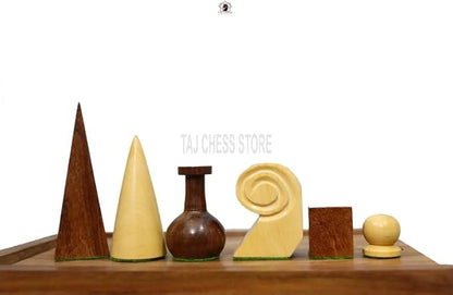 Reproduced Man Ray Wooden Chess Set Pieces in Golden Rosewood/Natural Boxwood