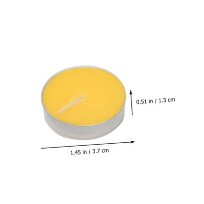 Cabilock 16Pcs Smokeless Tea Light Candles Set Unscented Round Compact Candles Natural Wax for Tea House and Office Use Long Burning Mini