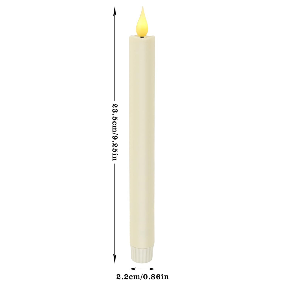 24-Pack Flameless Taper Candles, 9.25 Inch Battery Operated LED Candlesticks with Remote & Timer - Realistic Flickering Flame, Warm Ivory, Safe Smokeless for Wedding Christmas Church Party Home Decor