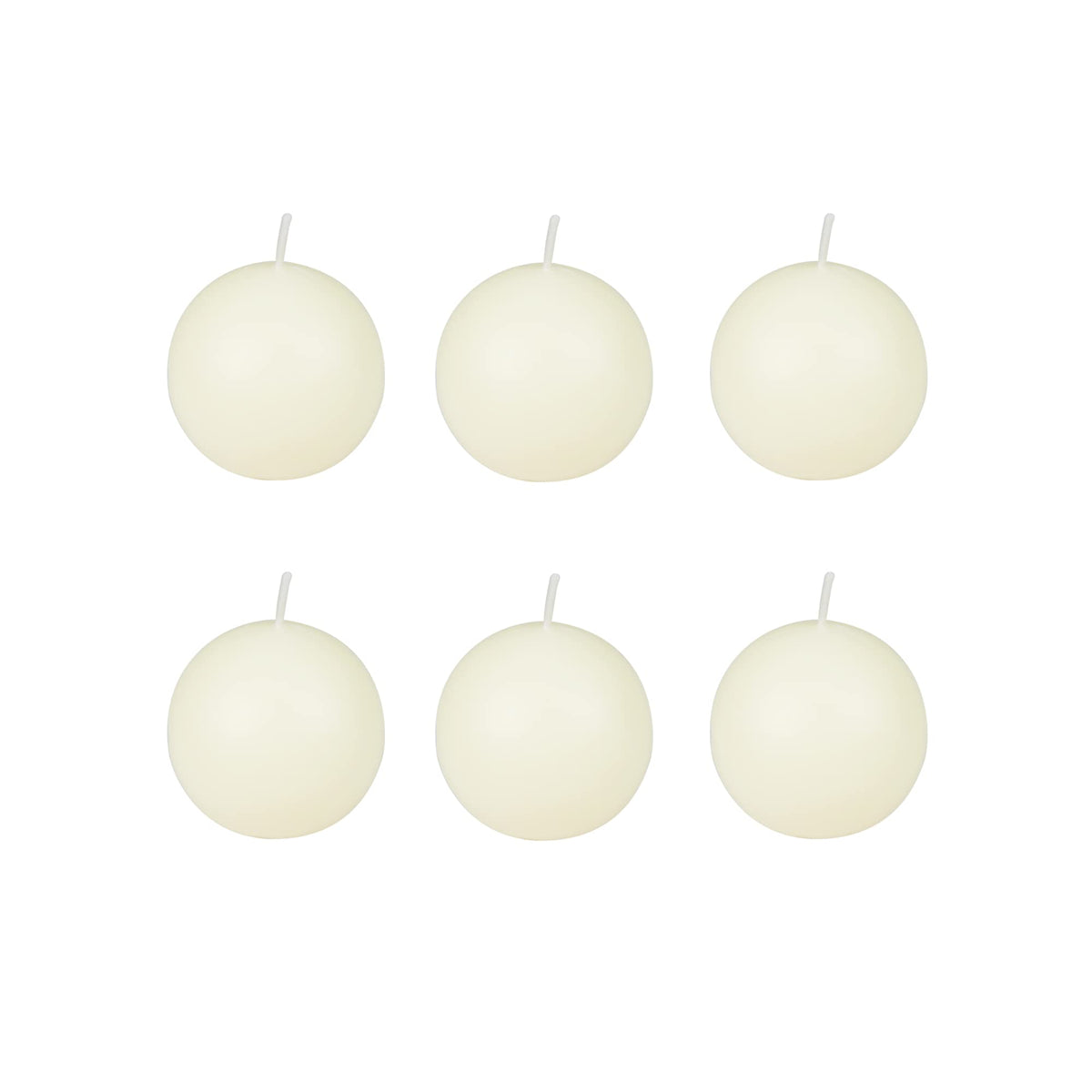 3 Inch Pale Ivory Ball Candles