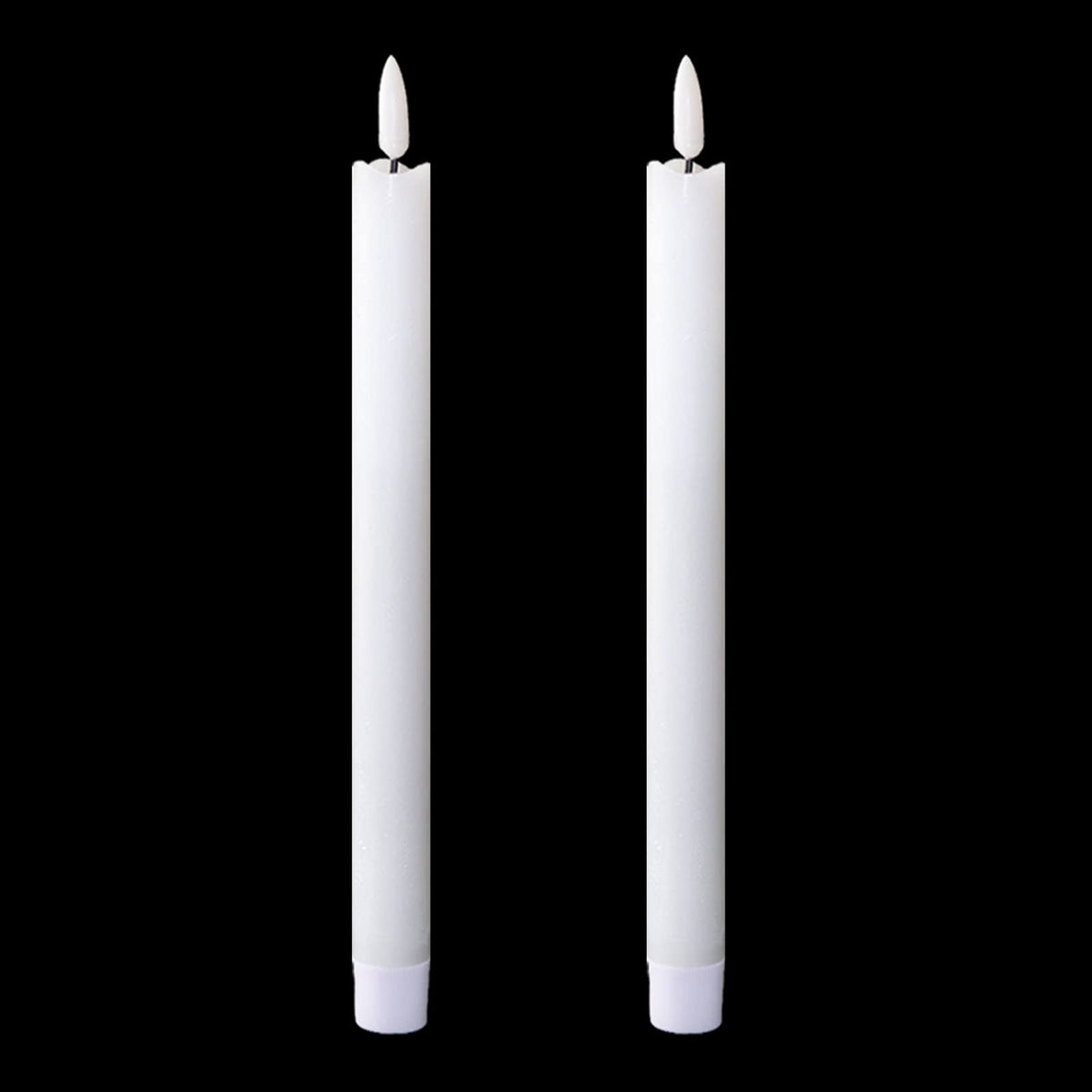GenSwin Flameless Taper Candles Flickering with Remote Timer, Battery Operated LED Taper Candles with 3D Wick Real Wax Window Candlesticks Pack of 2 for Home Wedding Decor(White, 0.78 x 9.64 Inch)