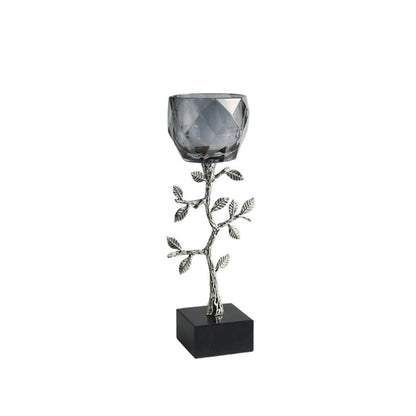 Candlesticks Light Luxury Glass Candlestick Ornaments Home High-end Living Room Desktop Aromatherapy Decorative Candle Holder Decorative Candlestick(Small)