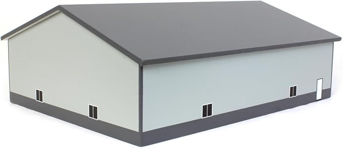 OBT 1/64 Light &amp Dark Gray 3 Door 60ft x 80ft Wooden Implement or Shop Building STA-212