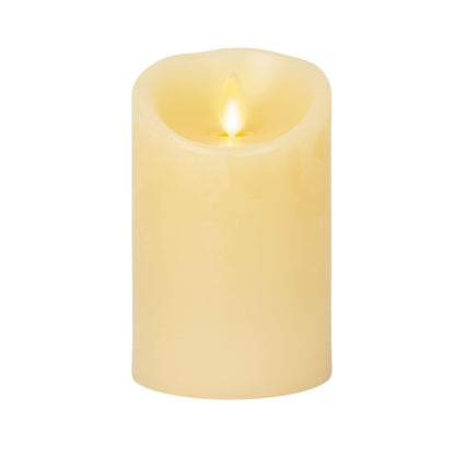 Luminara Flameless LED Battery Operated Ivory Pillar Candle, Flickering Realistic Moving Flame, 3" x 4.5" Luminous Real Wax Indoor Home Decor Pack of 1
