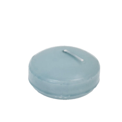 Efavormart 12 Pack 3" Dusty Blue Unscented Floating Candles, Long Burn Dripless Wax Discs with Cotton Wick for Cylinder Vases and Wedding Centerpieces
