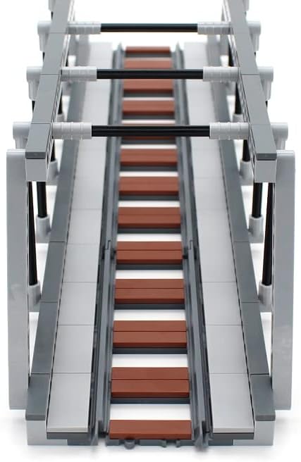 Classic Train Building Bridge City Passenger Express Train Tracks Toys Accessories Railroad Construction Building Block Compatible with Major Brand (Train Bridge)
