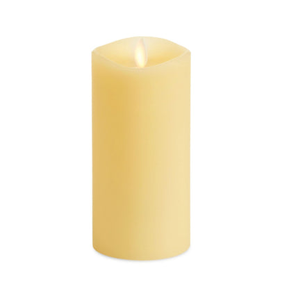 Luminara Realistic Artificial Moving Flame Pillar Candle - LED Operated Lights - Unscented - Remote Ready - Ivory (7.6 Wide x 15.6 Tall Centimetre)