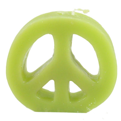 Candlestock Handmade Colorful Peace Sign Candle - Red - Yellow - Green - Blue - Lavender - Pink (Yellow)