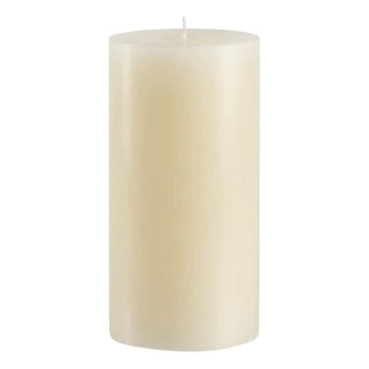 Mister Candle Non Scented Luxury 4 x 8 Pillar Candle, Hand Poured Ivory Unscented Candle for Home Decor, Premium Wax, Smokeless & Dripless, 160 Hour Burn Time