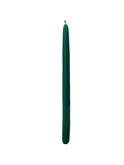D'light Online Elegant 12" Unscented Hunter Green Taper Candles Premium Quality Candles Hand-Dipped Tapered Candles, Dripless and Smokeless - Set of 12 Individually Wrapped (12 Inch, Dark Green)